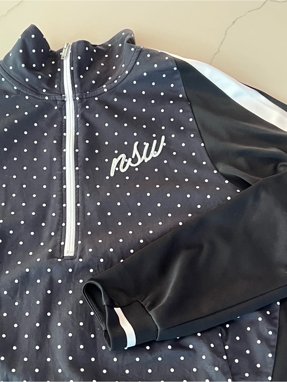 Nike Black White Polka Dot Half-Zip Jacket